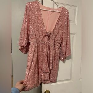 Pink Lily Sequin Romper